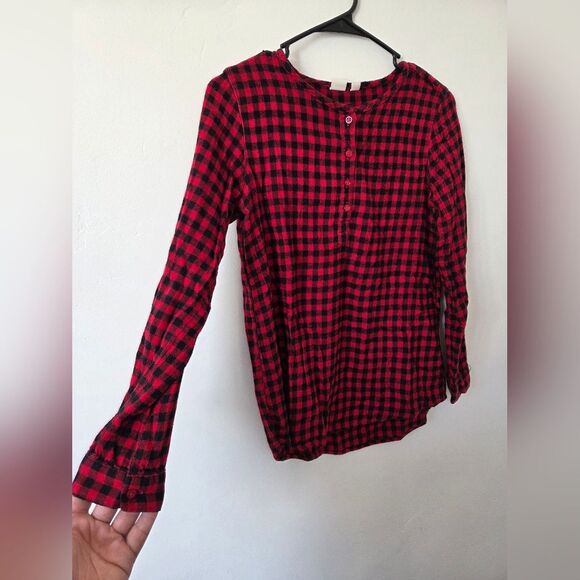 GAP Kids XXL 14-16 Girls Buffalo Plaid Blouse Top High Neck Winter Cozy Cabin - Picture 6 of 11